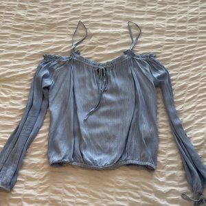 off the shoulder long sleeve blouse top